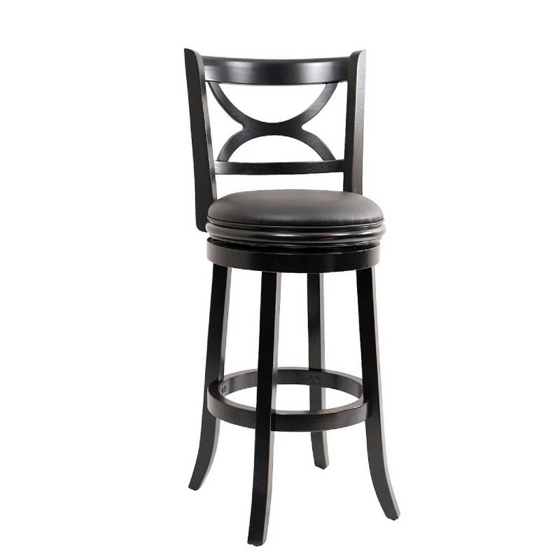 29" Florence Swivel Hardwood Barstool Black - Boraam: Upholstered, High Back, Counter Height : Target
