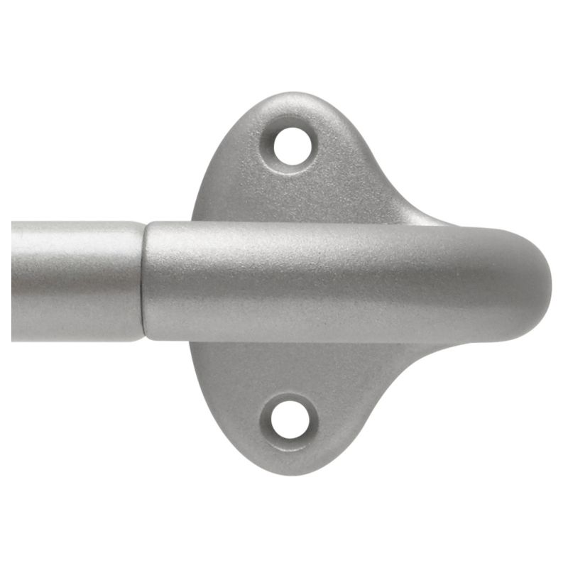 28"-48" Loft By Umbra Dusk Curtain Rod Silver: Adjustable Steel Wrap Around, Room Darkening, Metallic Finish