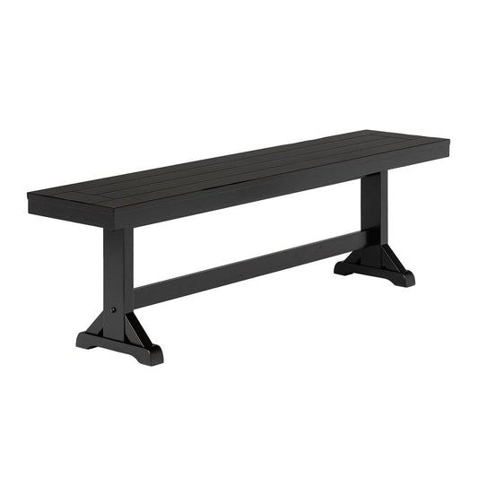 Saracina Home 60" Trestle Leg Wood Dining Kitchen Bench Antique Black: Rectangular, Unupholstered, Farmhouse Style : Target