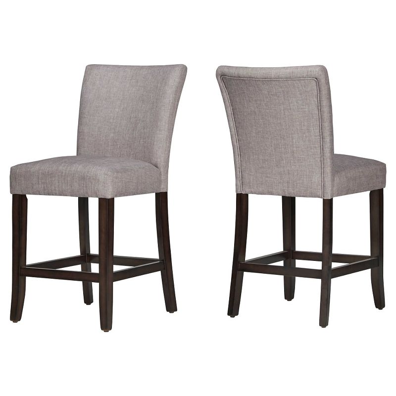 Set Of 2 24" Inspireq Quinby Counter Height Barstools: Linen Upholstery, Wood Frame - Smoke : Target