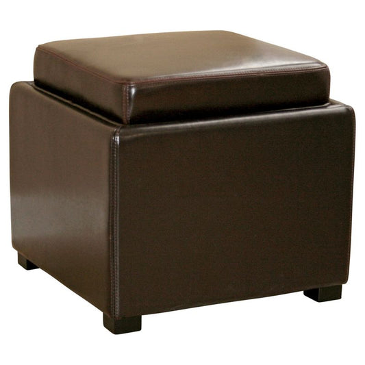 Tate Storage Ottoman Dark Brown - Baxton Studio: Compact Seating, Side Table, Non-marking Feet : Target