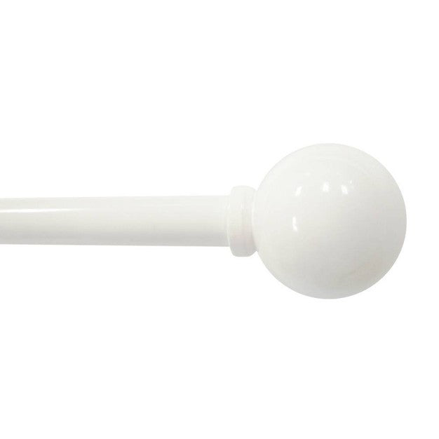 28"-48" Café Ball Curtain Rod White - Room Essentials: Adjustable Metal Rod with Ball Finial, Single Rod