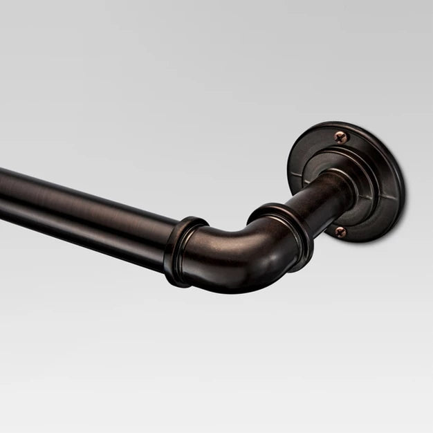 36"-66" French Pipe Curtain Rod Bronze - Threshold: Adjustable Metal Drapery Rod, Oil Rubbed Finish, Dark Brown