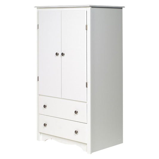 Prepac Monterey Armoire White: Transitional Style, Wood Composite, 2-door Wardrobe For Hanging Clothes : Target