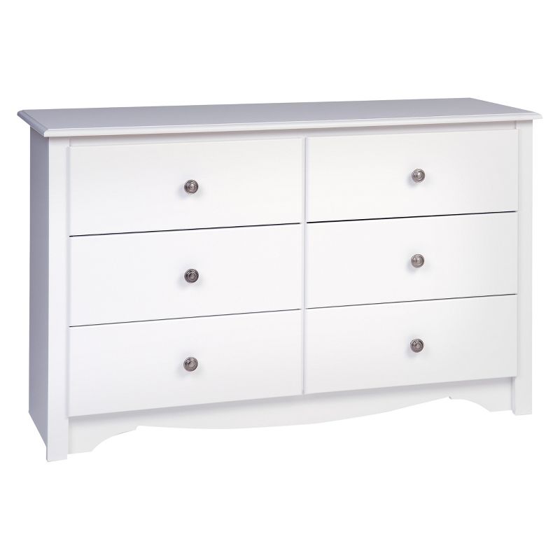 Prepac Monterey Dresser White: 6-drawer Storage, Wood Composite, Bedroom Furniture, 29"h X 48"w : Target