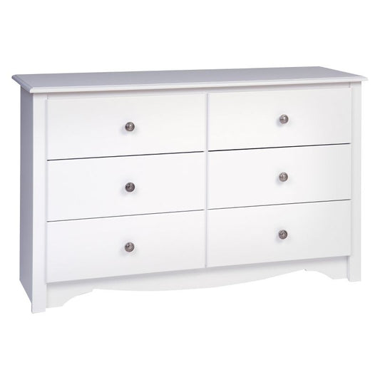 Prepac Monterey Dresser White: 6-drawer Storage, Wood Composite, Bedroom Furniture, 29"h X 48"w : Target
