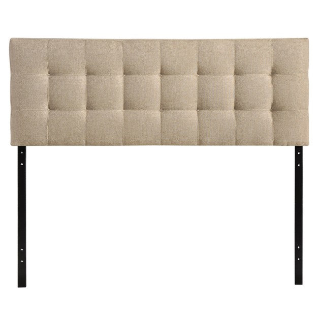 King Lily Upholstered Fabric Headboard Beige - Modway