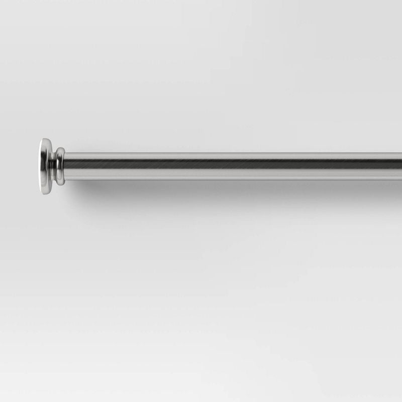 30"-52" Round Tension Curtain Rod Plated Brushed Nickel - Room Essentials: Steel, Single Rod, 0.75" Diameter