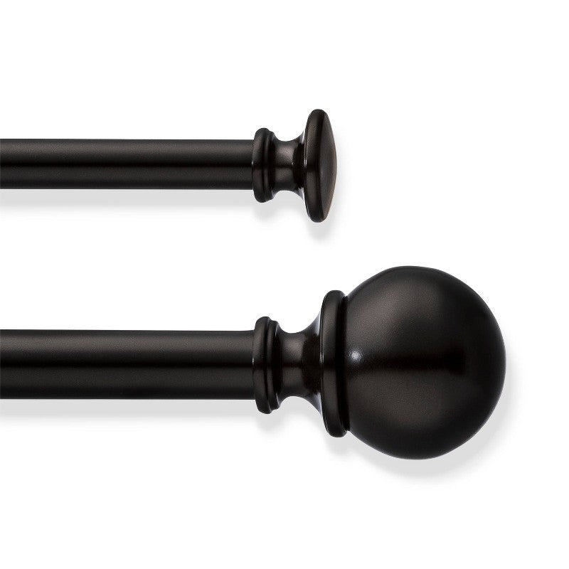 66"-120" Ball Double Curtain Rod Oil Rubbed Bronze - Threshold: Adjustable Metal Double Rod Set, 30lb Capacity