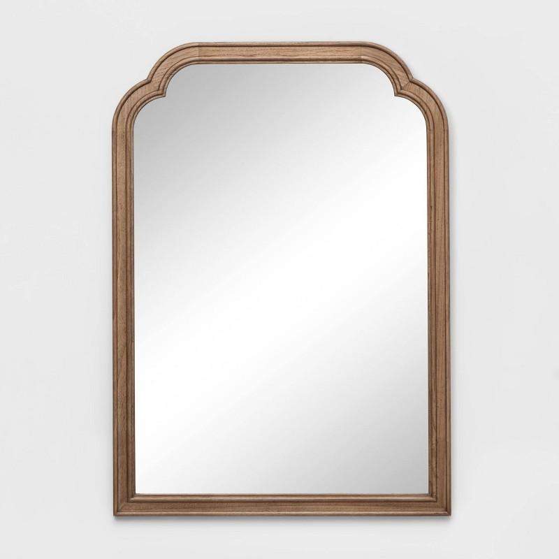 30" x 42" French Country Wall Mirror Brown - Threshold: Sturdy Wood Frame, Wall Mount