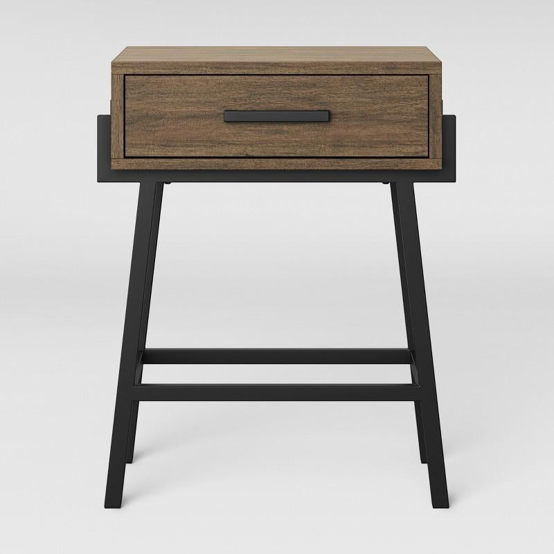 Corinna Angle Leg Side Table Wood - Threshold: Modern Rectangle Accent Table