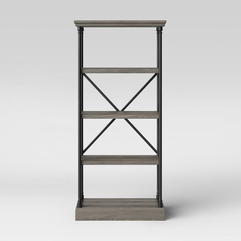 65" Conway Cast Iron Bookshelf Gray - Threshold™: Industrial 4-tier Metal Frame, Open Design, Mdf Shelves : Target