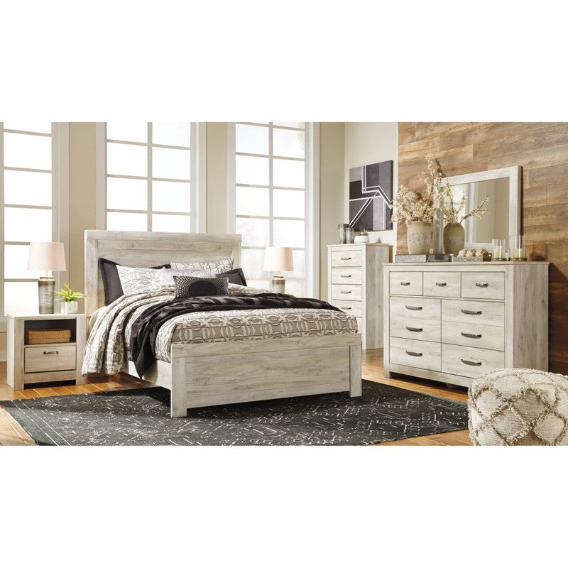 Bellaby 5 Drawer Chest White - Signature Design by Ashley: Farmhouse Style, Brushed Nickel-Tone Handles
