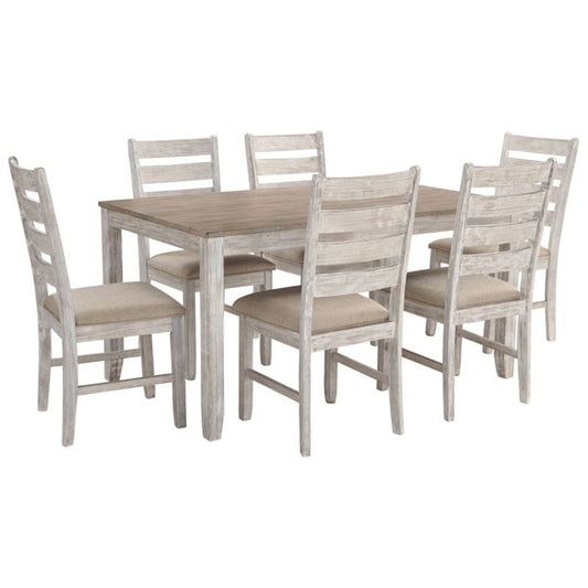 Signature Design By Ashley Set Of 7 Skempton Dining Room Table Set Light Brown: Modern 6-seater Rectangle Non-extension : Target