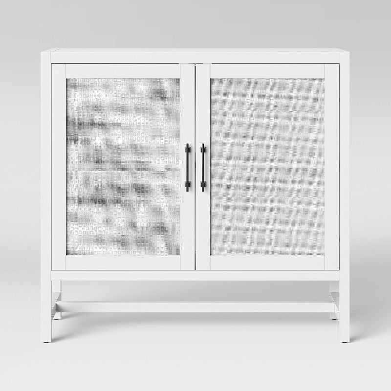 Warwick 2 Door Cabinet White - Threshold™: Transitional Style, Adjustable Shelves, Hardwood Frame : Target