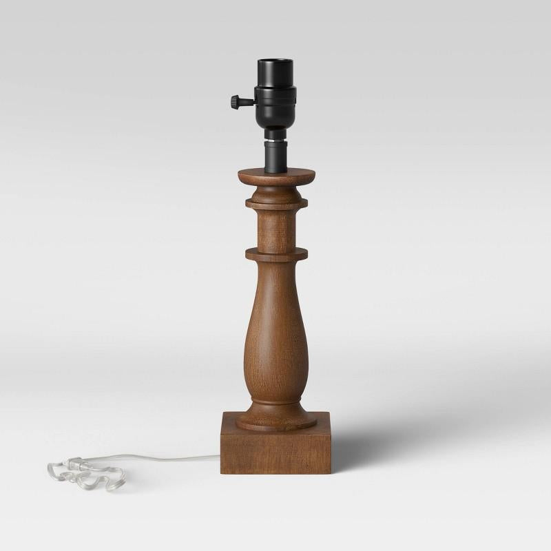 Small Lamp Base Brown - Threshold: Polyresin, No Assembly, UL Listed, 1-Way Socket Switch