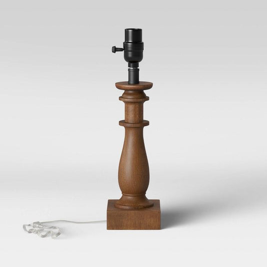 Small Lamp Base Brown - Threshold: Polyresin, No Assembly, UL Listed, 1-Way Socket Switch