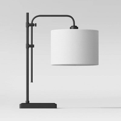 Knox Adjustable Shaded Table Lamp Black - Threshold: Modern, In-Line Switch, ETL Listed