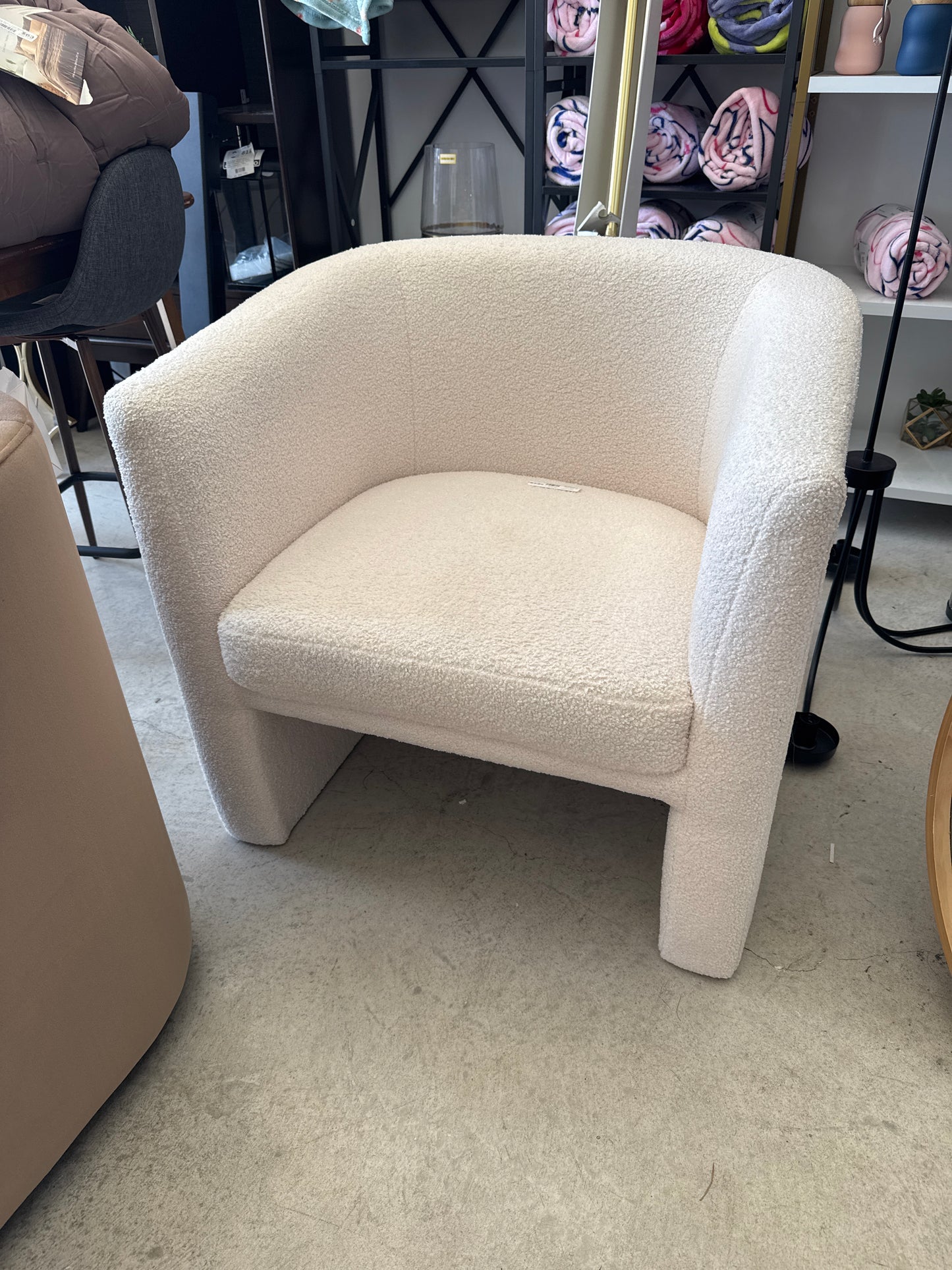 Vernon Upholstered Barrel Accent Chair Faux Shearling Cream - Threshold designed with Studio McGee