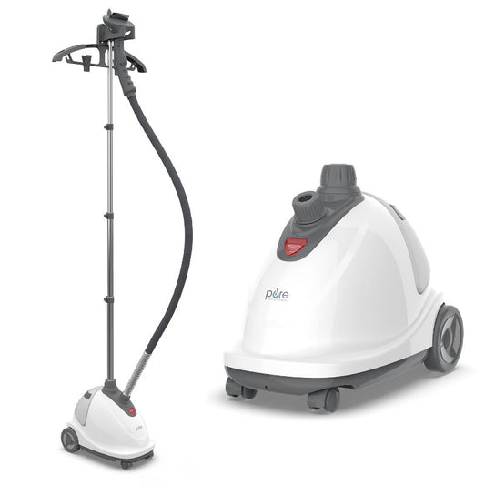 Pure Enrichment PureSteam XL Standing Steamer with Garment Hanger for 1 Hour of Continuous Steaming - White: Clothes Steamer, 1500W