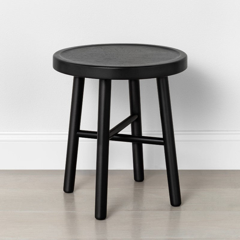Shaker Accent Table or Stool - Black - Hearth & Hand with Magnolia: Rubberwood, No Assembly, 5-Year Warranty