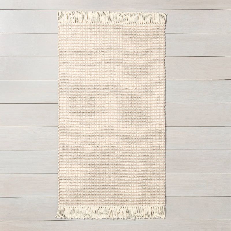 3'x5' Textured Stripe Accent Rug Best Beige - Hearth & Hand™ With Magnolia: Handmade, Flatweave, Indoor Use : Target