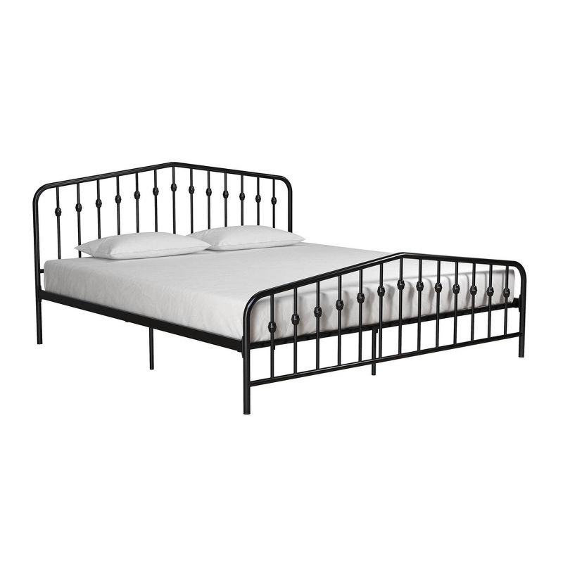 King Bushwick Metal Bed Black - Novogratz: Strong Frame, No Box Spring Needed, 1 Year Warranty : Target