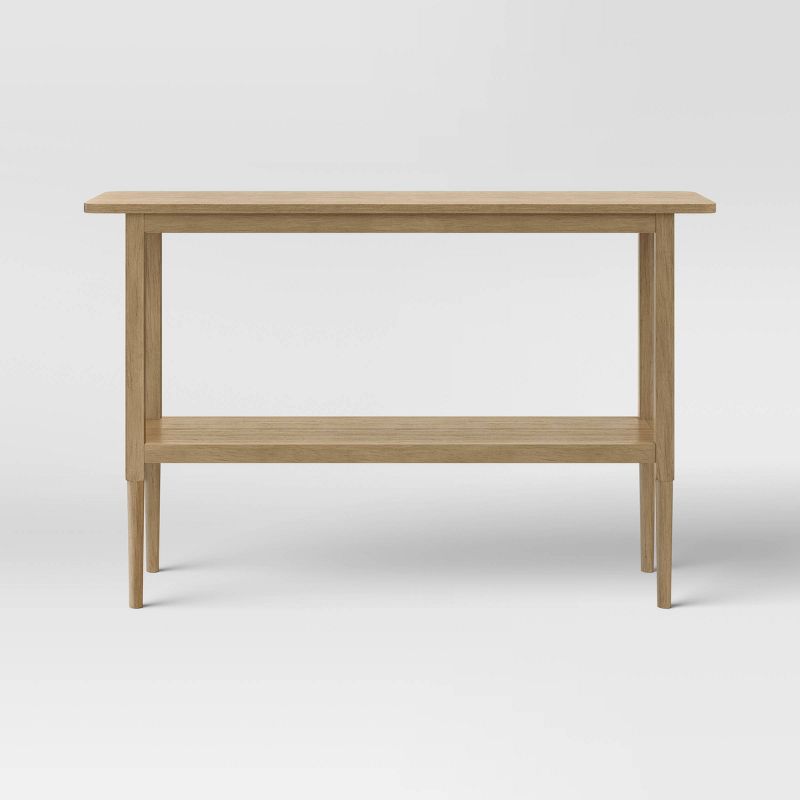 Gretna Narrow Console Table Natural - Threshold™: Solid Wood, Rustic Sofa Table With Shelf : Target