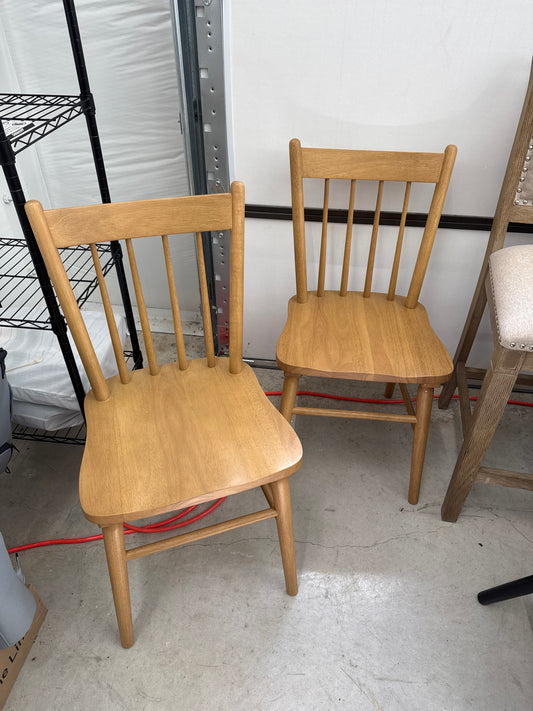 Set Of 2 Hassell Wood Dining Chair Natural - Threshold™: Rubberwood Frame, Farmhouse Style, Spot Clean : Target