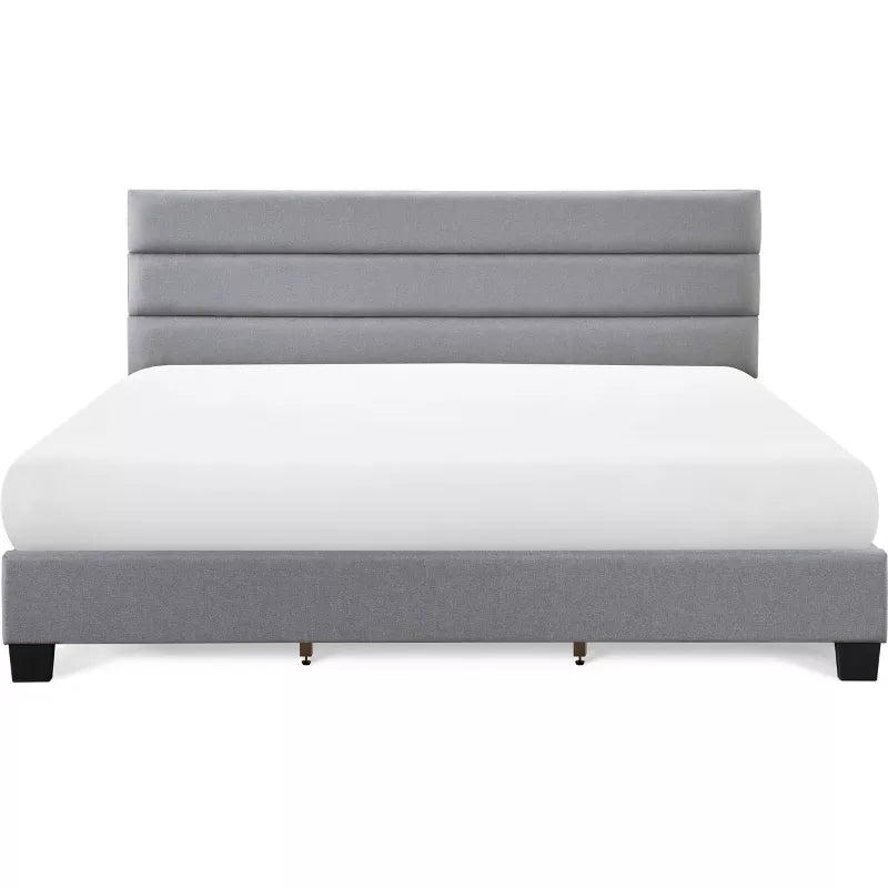 King Hudson Upholstered Bed Gray - ClickDecor