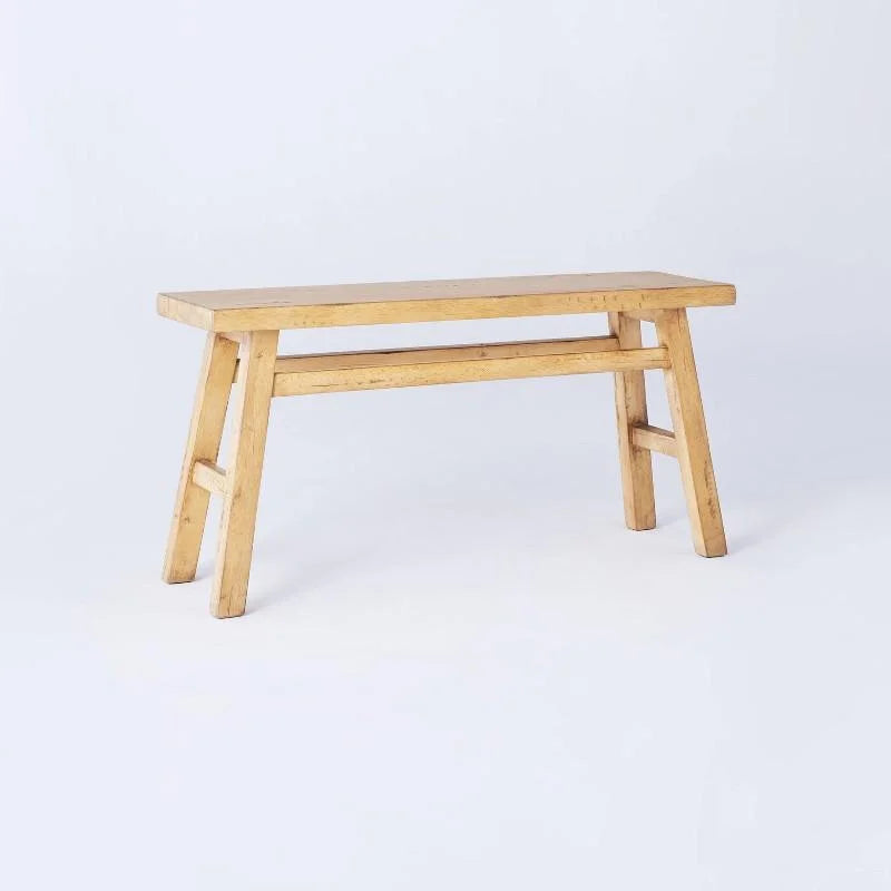Thatcher Wood Bench Natural - Threshold designed with Studio McGee: Entryway Seating, Rubberwood Frame