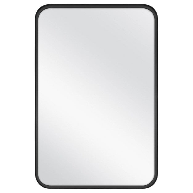 24" x 36" Rectangular Decorative Mirror with Rounded Corners Antique Black - Threshold designed with Studio McGee