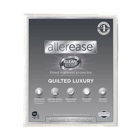 Allerease King Perfect Protection Quilted Luxury Waterproof Machine Washable Fitted Mattress Protector: Hypoallergenic, OEKO-TEX Certified