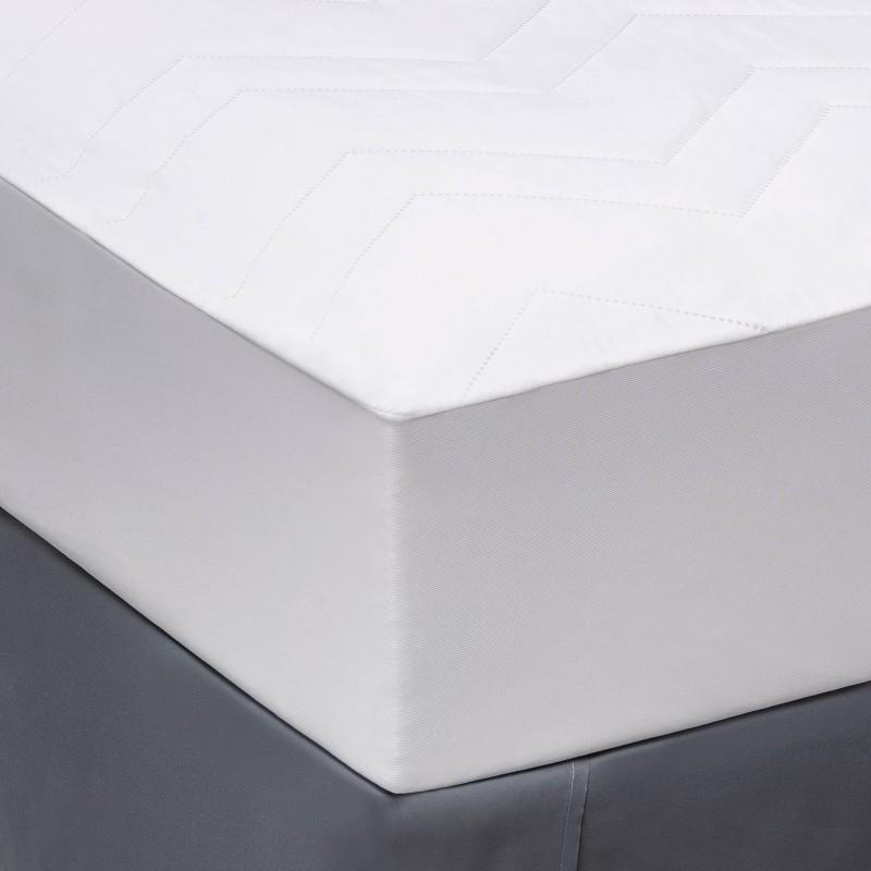 Twin/Twin XL Machine Washable Quilted Microfiber Mattress Pad - Room Essentials: Polyester Protector, 180 Thread Count, OEKO-TEX Certified