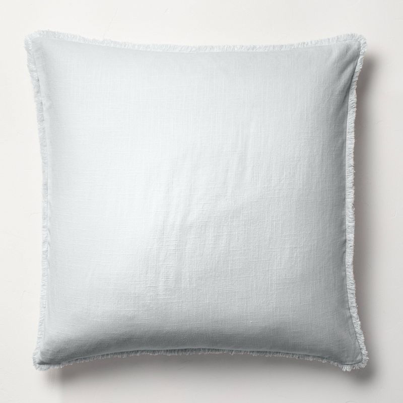 Euro Heavyweight Linen Blend Comforter Sham Light Gray - Casaluna™: Oeko-tex Certified, Zipper Closure, No Fill, 26"x26" : Target