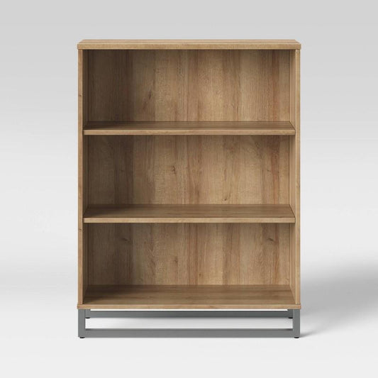Mixed Material 3 Shelf Bookcase Natural - Room Essentials™ : Target