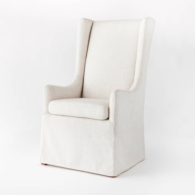 River Heights Upholstered Accent Chair Cream - Threshold™ designed with Studio McGee: High-Back, Twill Slipcover : Target