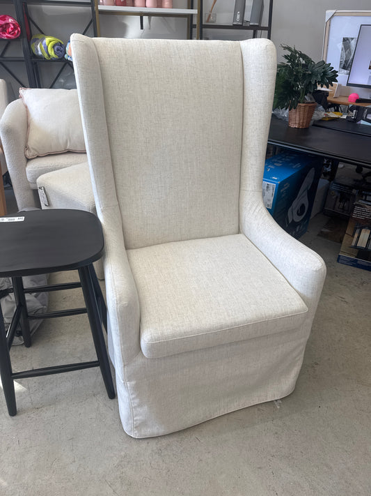 River Heights Upholstered Accent Chair Cream - Threshold™ designed with Studio McGee: High-Back, Twill Slipcover : Target