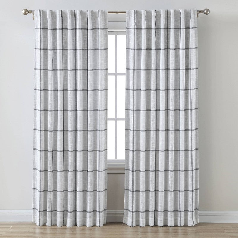 1pc 50"x95" Blackout Window Curtain Panel Gray - Threshold: Modern Solid Drapes, Recycled Polyester, OEKO-TEX Certified (Please be advised that sets may be missing pieces or otherwise incomplete.)