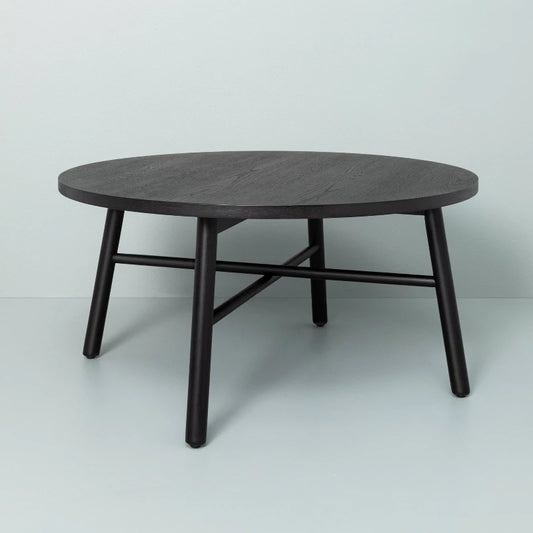 Shaker Coffee Table - Black - Hearth & Hand with Magnolia: Farmhouse Style, Rubberwood & MDF Veneer, 36" Diameter