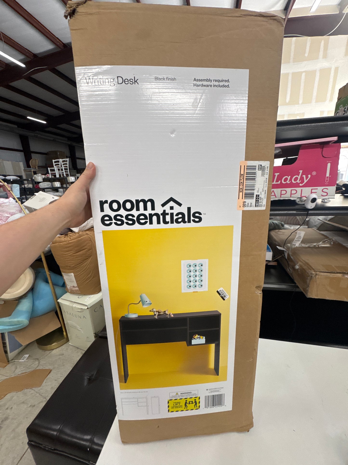 Student Writing Dorm Desk with Storage Black - Room Essentials