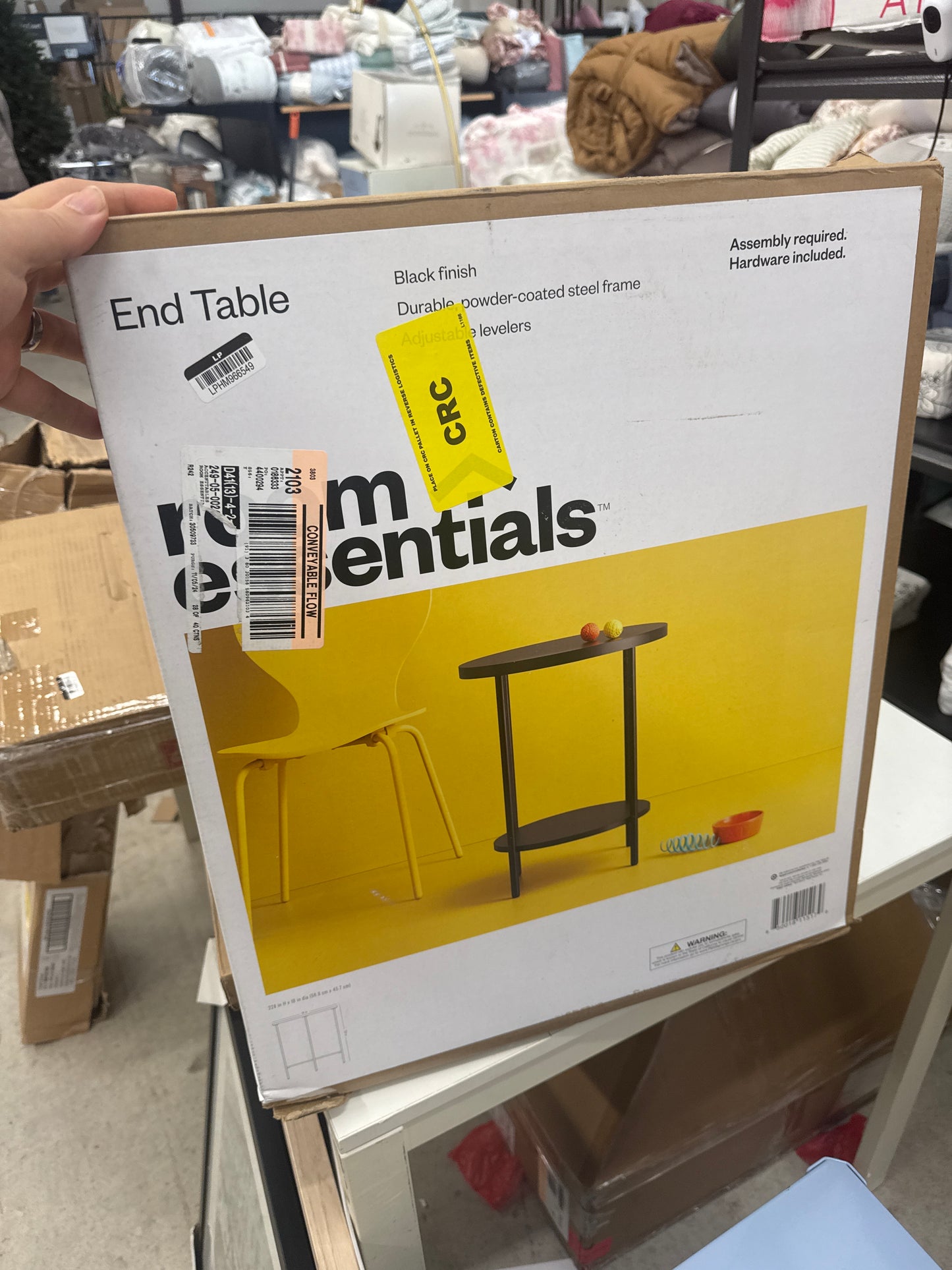 Wood And Metal Round End Table Black - Room Essentials™ : Target