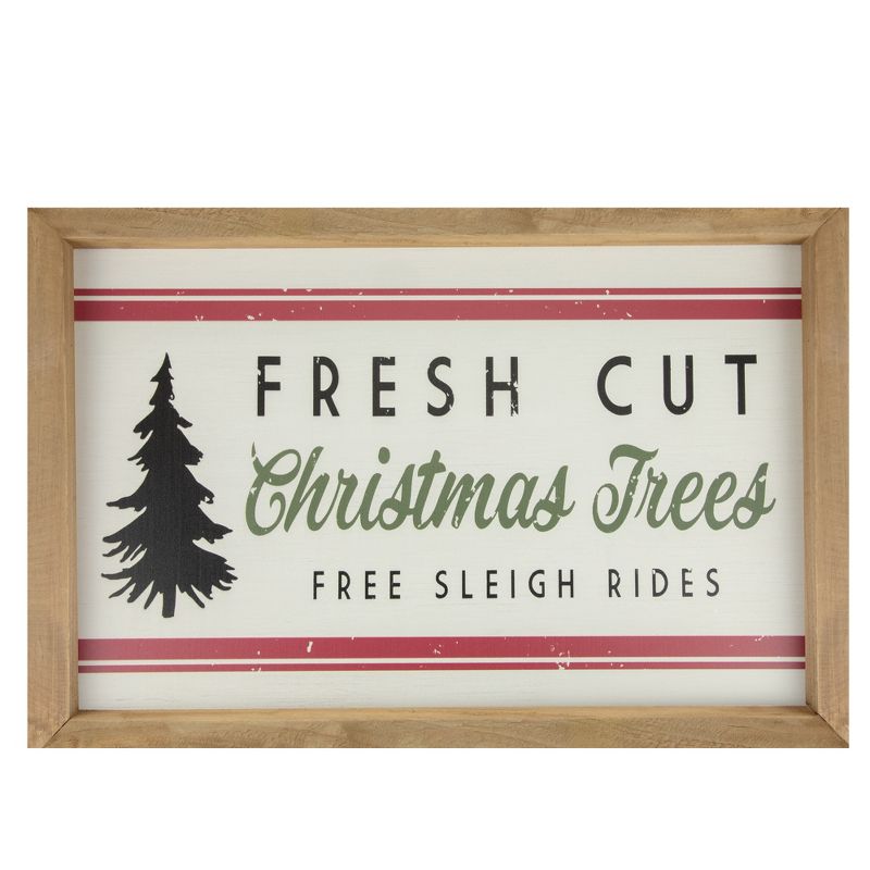 Northlight 18" Wooden Framed "fresh Cut Christmas Trees" Wall Sign : Target