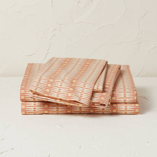 Queen Printed Cotton Percale Sheet Set Kaylo Global - Opalhouse™ Designed With Jungalow™: 220 Thread Count, Bohemian Style, 4-piece Set : Target