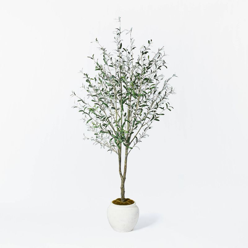 93" Artificial Olive Tree - Threshold designed with Studio McGee: No Assembly, Indoor Polyester Decor