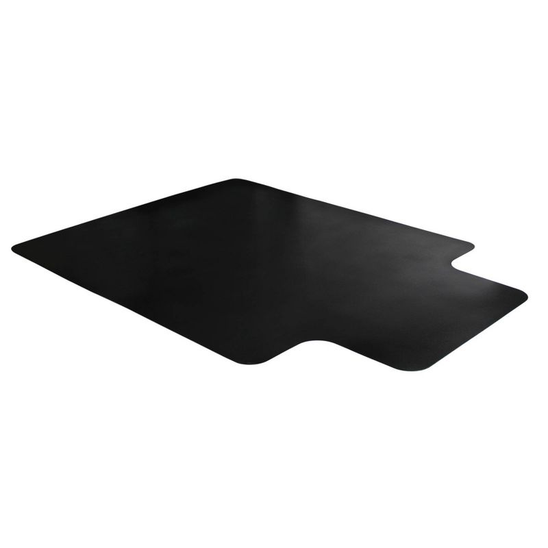 45"x53" Vinyl Chair Mat For Hard Floors Lipped Black - Floortex: Pvc Office Floor Protector, Rectangle With Lip : Target