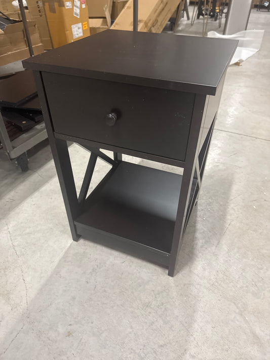 Oxford 1 Drawer End Table Espresso - Breighton Home: Contemporary Style, MDF Construction, Shelf Storage