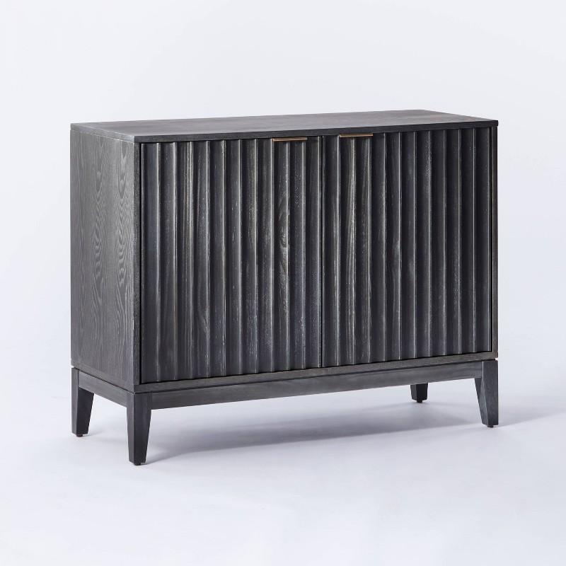 Thousand Oaks Wood Scalloped 2 Door Cabinet Black - Threshold designed with Studio McGee