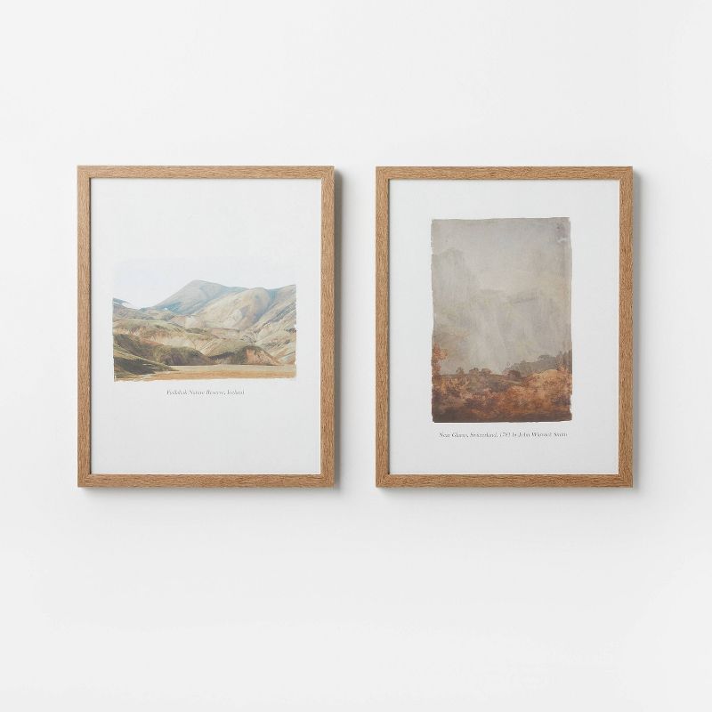 (Set of 2) 16" x 20" Glass Textbook Framed Prints - Threshold designed with Studio McGee: Traditional Wall Art, Polystyrene Frame (Please be advised that sets may be missing pieces or otherwise incomplete.)