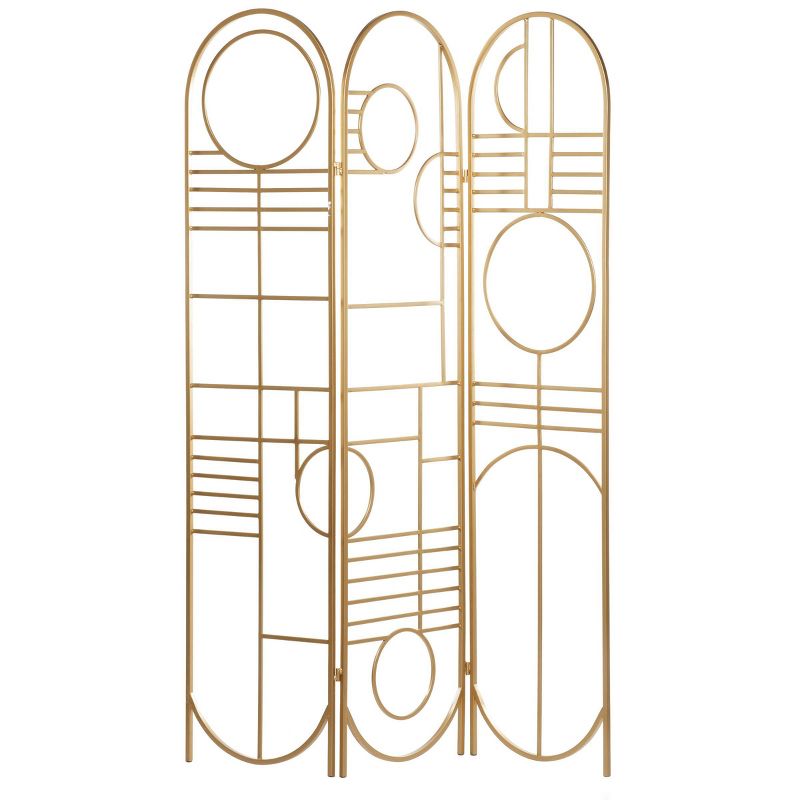Modern Metal Room Divider Screen Gold - Olivia & May: Iron Frame, No Assembly, 3-panel Design : Target